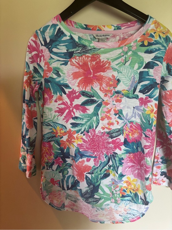 Tommy Bahama Tops - Tommy Bahama Ashby Isles Tropical Floral 3/4 Sleeve Top - Multicolor -